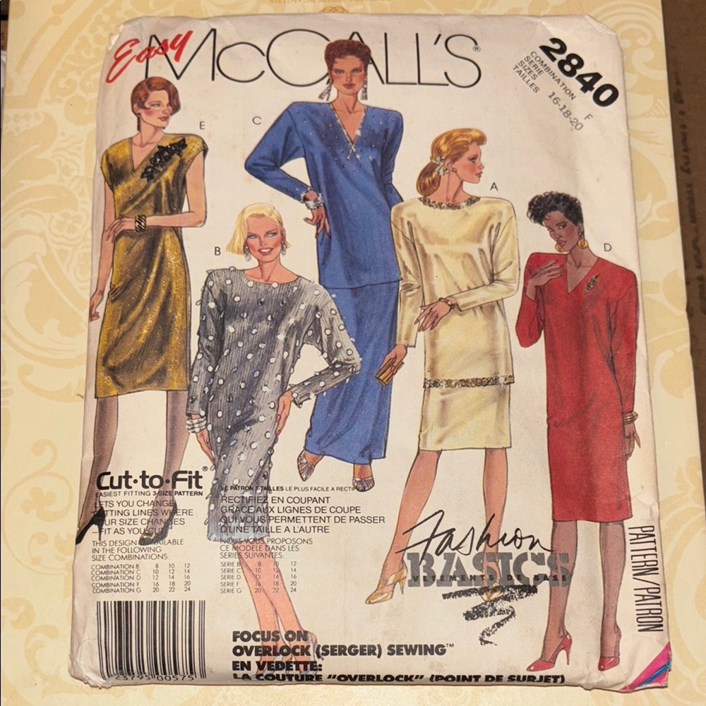 McCall's Fashion Basics Sewing Pattern